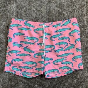 Chubbies Swim Trunks Men’s XL Pink The Glades Alligator Lined Board Shorts